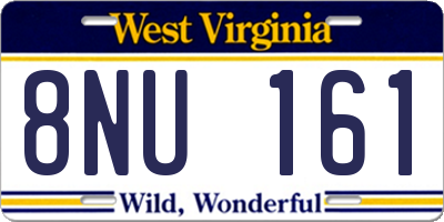 WV license plate 8NU161