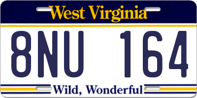 WV license plate 8NU164