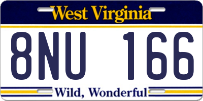 WV license plate 8NU166