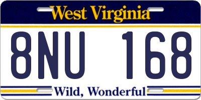 WV license plate 8NU168