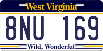 WV license plate 8NU169