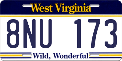 WV license plate 8NU173