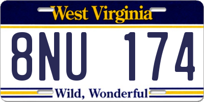 WV license plate 8NU174