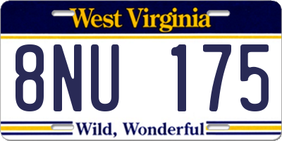 WV license plate 8NU175