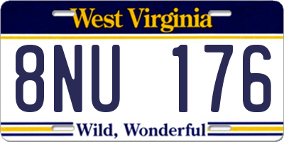 WV license plate 8NU176