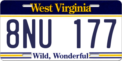 WV license plate 8NU177