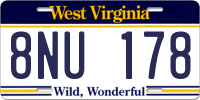 WV license plate 8NU178