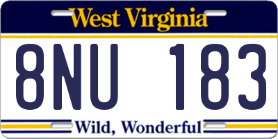 WV license plate 8NU183