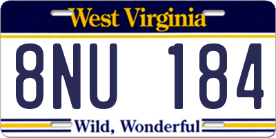 WV license plate 8NU184
