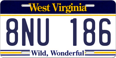 WV license plate 8NU186