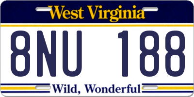 WV license plate 8NU188