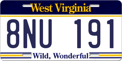 WV license plate 8NU191