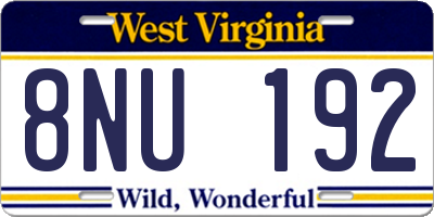WV license plate 8NU192