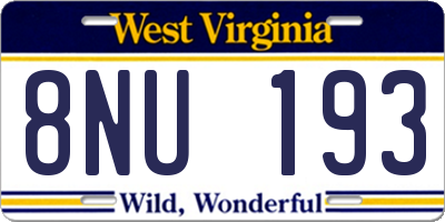 WV license plate 8NU193
