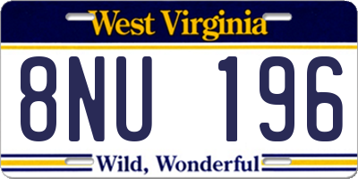 WV license plate 8NU196