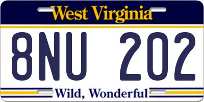 WV license plate 8NU202