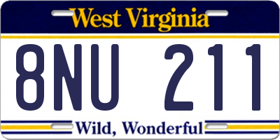 WV license plate 8NU211