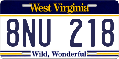 WV license plate 8NU218