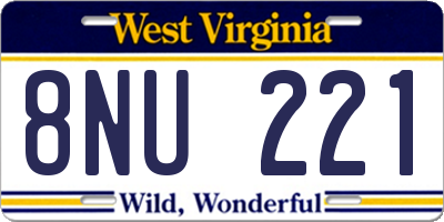 WV license plate 8NU221