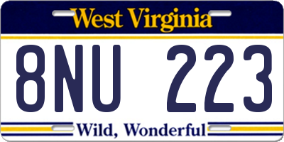 WV license plate 8NU223