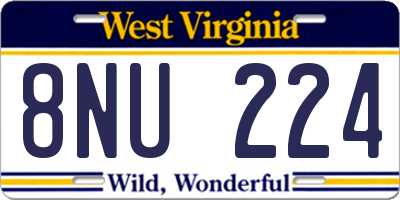 WV license plate 8NU224