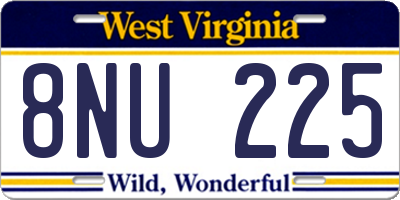 WV license plate 8NU225