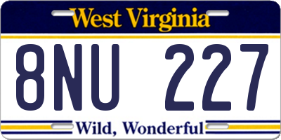 WV license plate 8NU227
