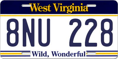 WV license plate 8NU228