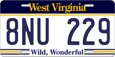 WV license plate 8NU229