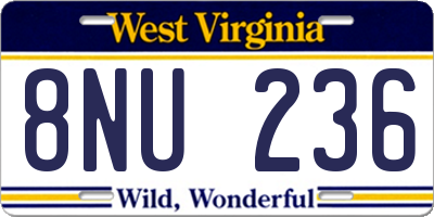 WV license plate 8NU236