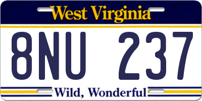 WV license plate 8NU237