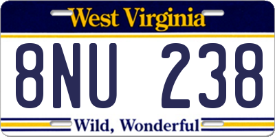 WV license plate 8NU238