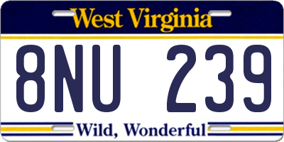 WV license plate 8NU239