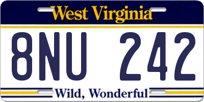 WV license plate 8NU242