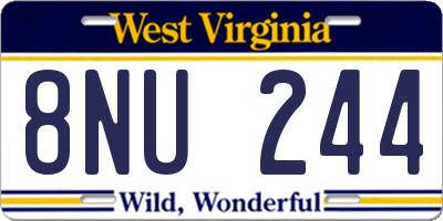 WV license plate 8NU244