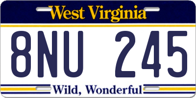 WV license plate 8NU245