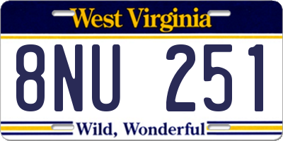 WV license plate 8NU251