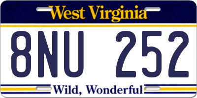 WV license plate 8NU252