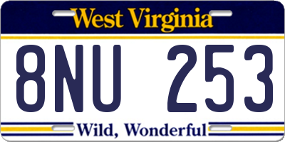WV license plate 8NU253