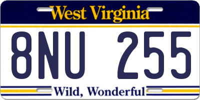 WV license plate 8NU255