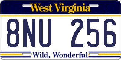 WV license plate 8NU256