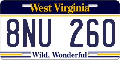 WV license plate 8NU260