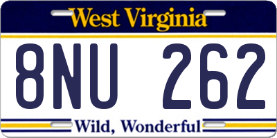 WV license plate 8NU262