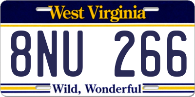 WV license plate 8NU266