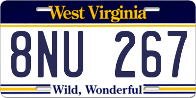WV license plate 8NU267