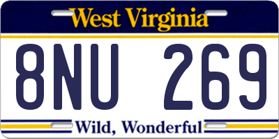 WV license plate 8NU269