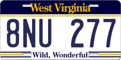 WV license plate 8NU277