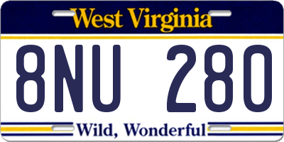 WV license plate 8NU280