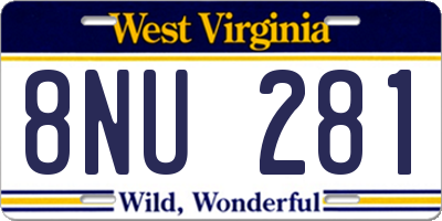 WV license plate 8NU281