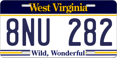 WV license plate 8NU282